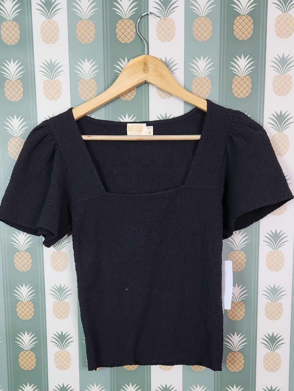 Nation LTD- Scarlett Smocked Flutter Sleeve Top